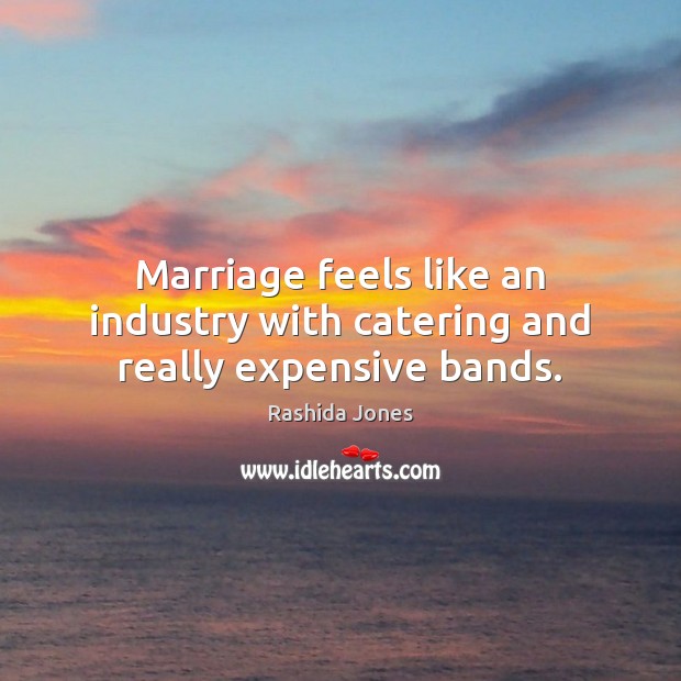 Marriage feels like an industry with catering and really expensive bands. Rashida Jones Picture Quote