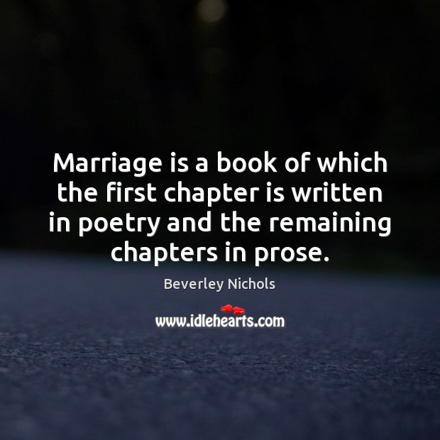 Marriage is a book of which the first chapter is written in Image