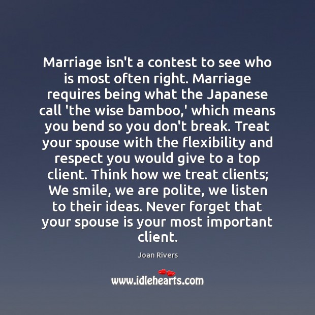 Marriage isn’t a contest to see who is most often right. Marriage Wise Quotes Image