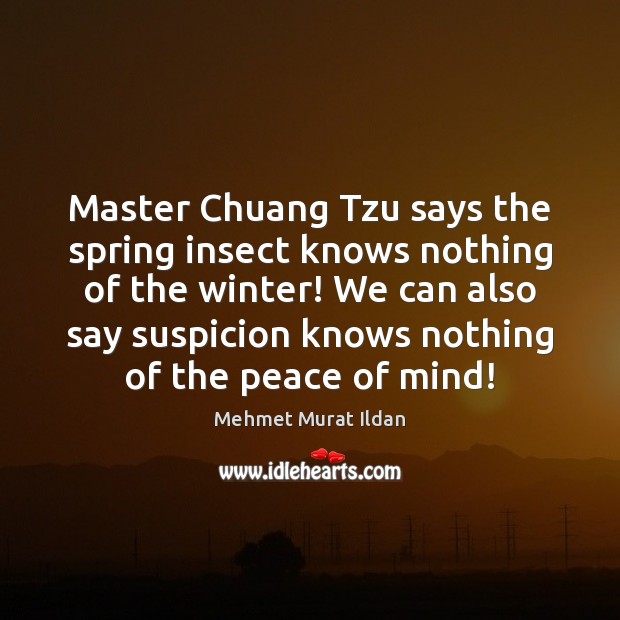 Master Chuang Tzu says the spring insect knows nothing of the winter! Image