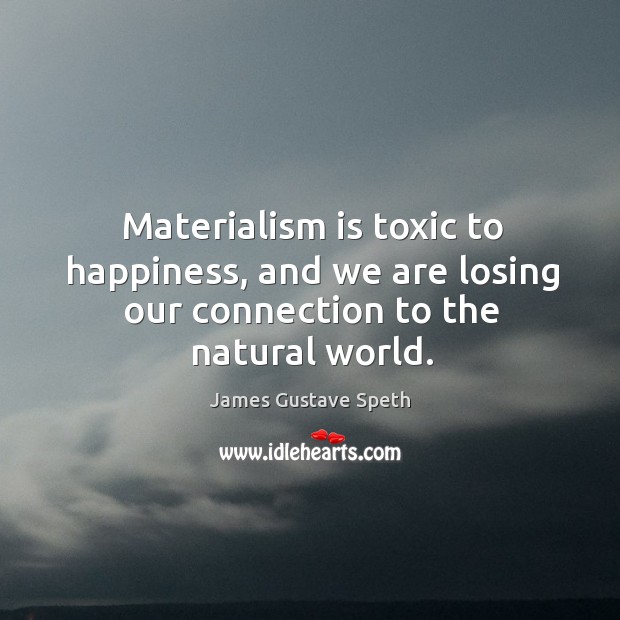 Materialism is toxic to happiness, and we are losing our connection to the natural world. Image