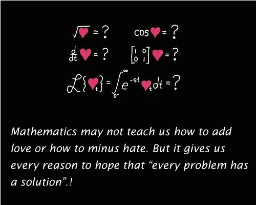 Mathematics may not teach us how to add love Image