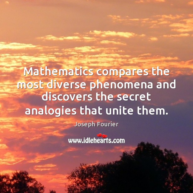 Mathematics compares the most diverse phenomena and discovers the secret analogies that Image