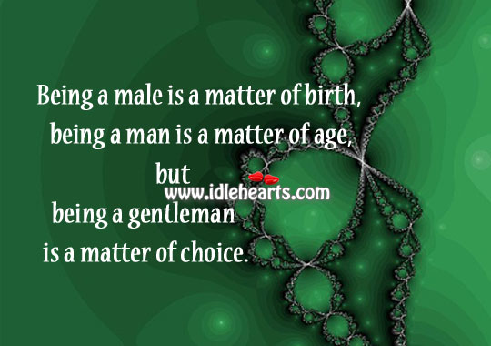 Being a man is a matter of birth. Image