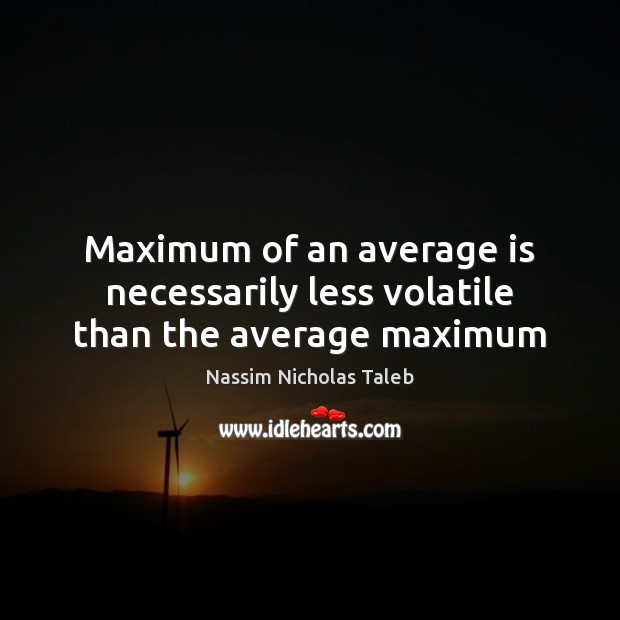 Maximum of an average is necessarily less volatile than the average maximum Nassim Nicholas Taleb Picture Quote