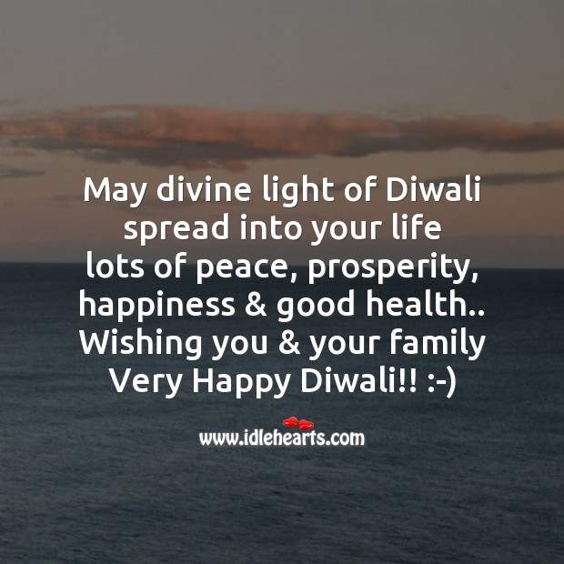May divine light of diwali spread into your life Diwali Messages Image