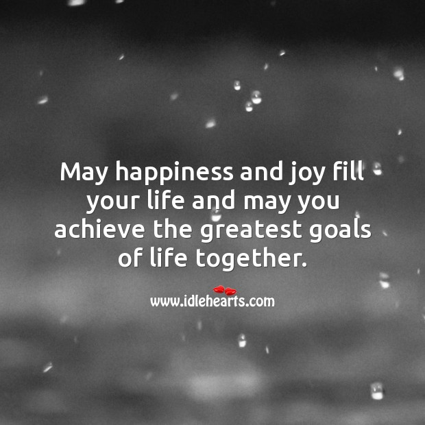 May happiness and joy fill your life. Wedding Messages Image
