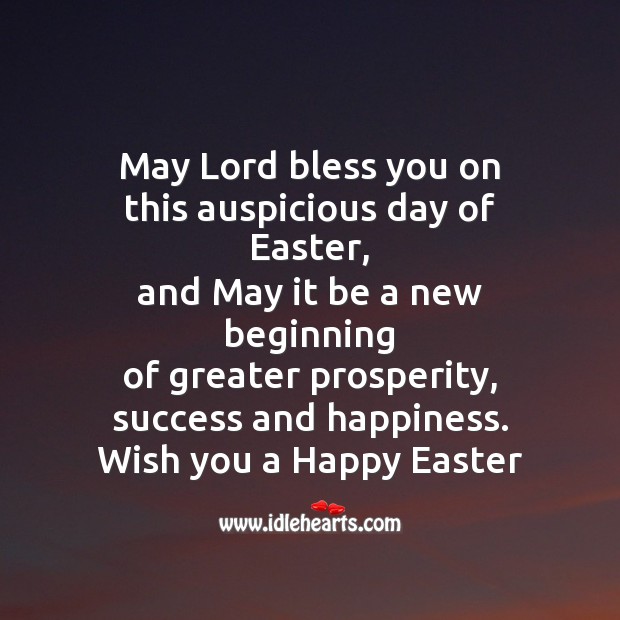 May lord bless you on this auspicious day of easter Easter Messages Image