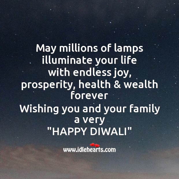 May millions of lamps illuminate your life Diwali Messages Image
