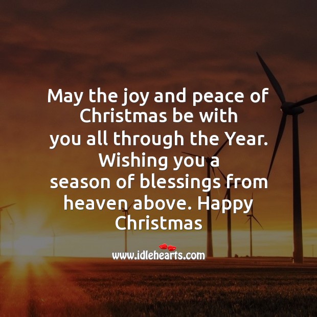 May the joy and peace of christmas Christmas Quotes Image