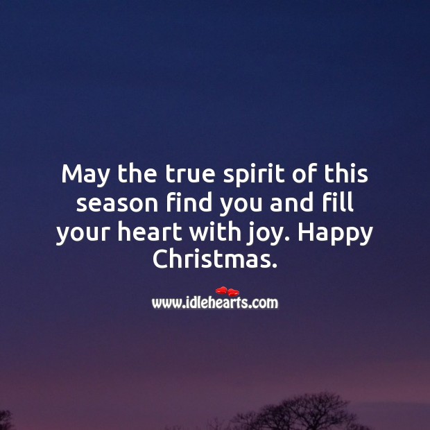 May the true spirit of this season find you and fill your heart with joy. Christmas Messages Image