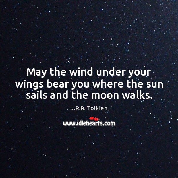 May the wind under your wings bear you where the sun sails and the moon walks. Image