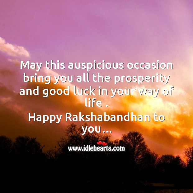 May this auspicious occasion Raksha Bandhan Messages Image