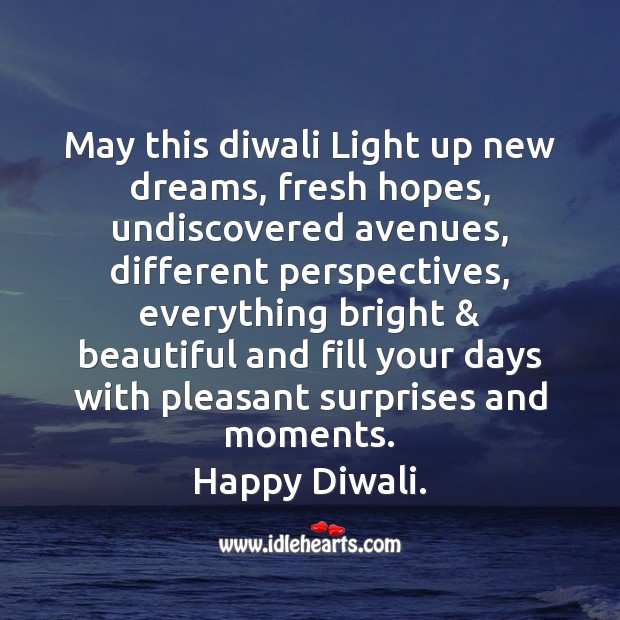 May this diwali light up new dreams Diwali Messages Image