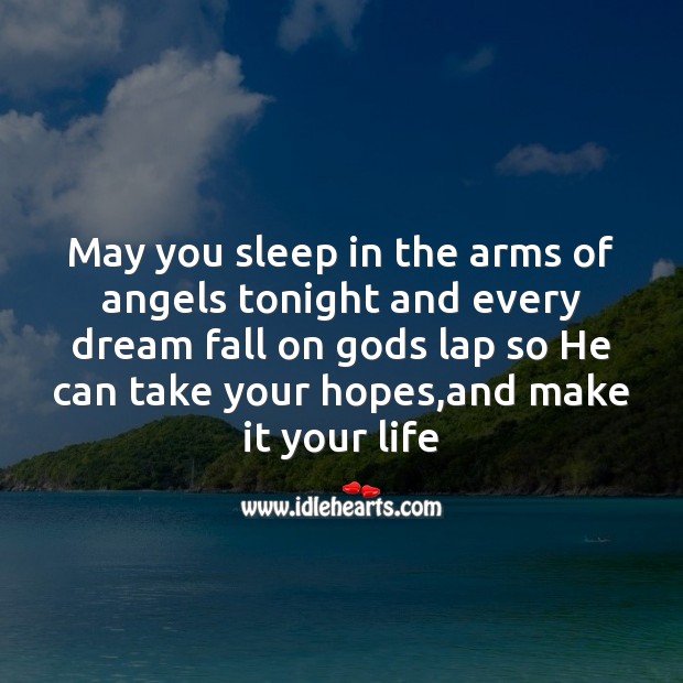 May you sleep in the arms of angels Good Night Messages Image