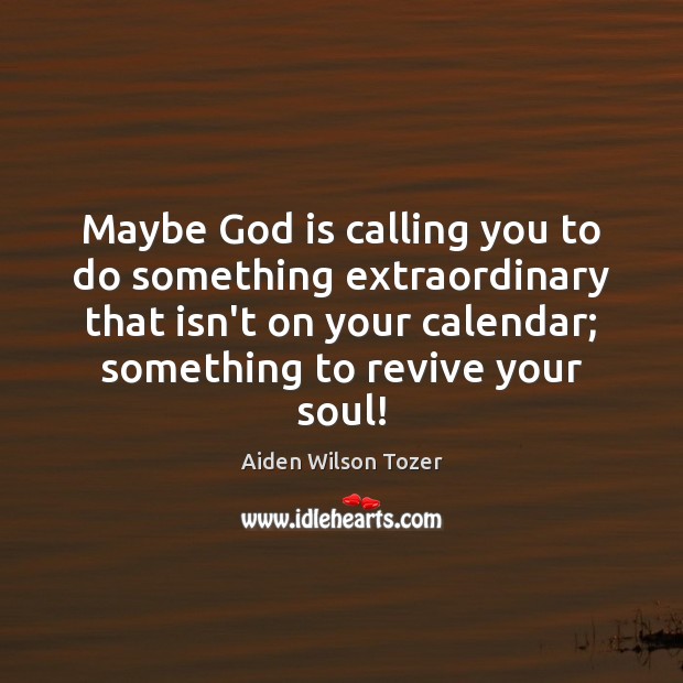 Maybe God is calling you to do something extraordinary that isn’t on Aiden Wilson Tozer Picture Quote