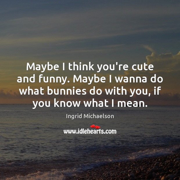Maybe I think you’re cute and funny. Maybe I wanna do what Ingrid Michaelson Picture Quote