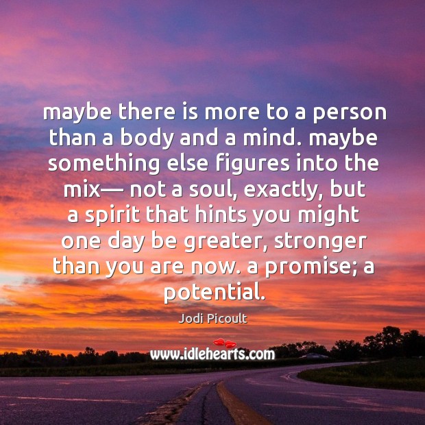 Maybe there is more to a person than a body and a Jodi Picoult Picture Quote