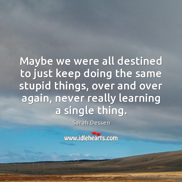 Maybe we were all destined to just keep doing the same stupid Sarah Dessen Picture Quote