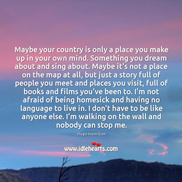 Maybe your country is only a place you make up in your Image