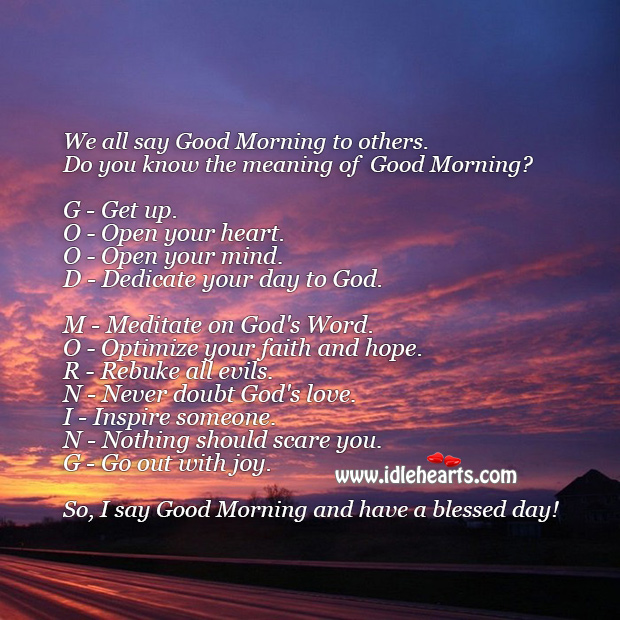 Full form of Good Morning. Good Morning Quotes Image