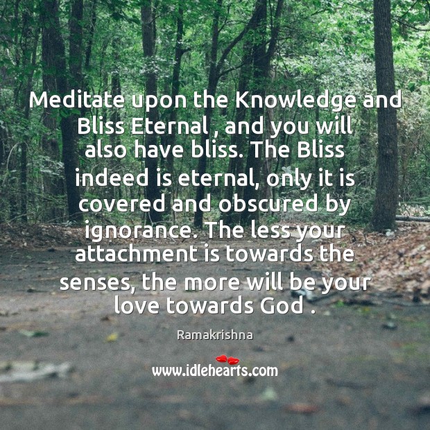 Meditate upon the Knowledge and Bliss Eternal , and you will also have Image