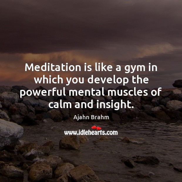 Meditation is like a gym in which you develop the powerful mental Image