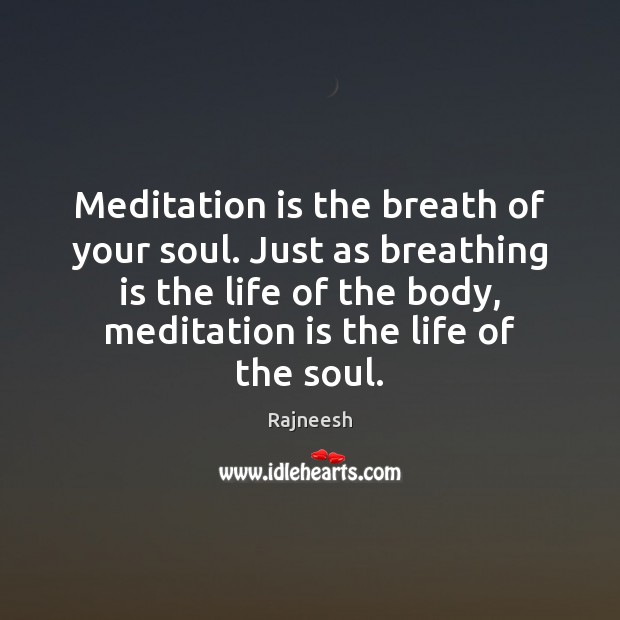 Meditation is the breath of your soul. Just as breathing is the Image