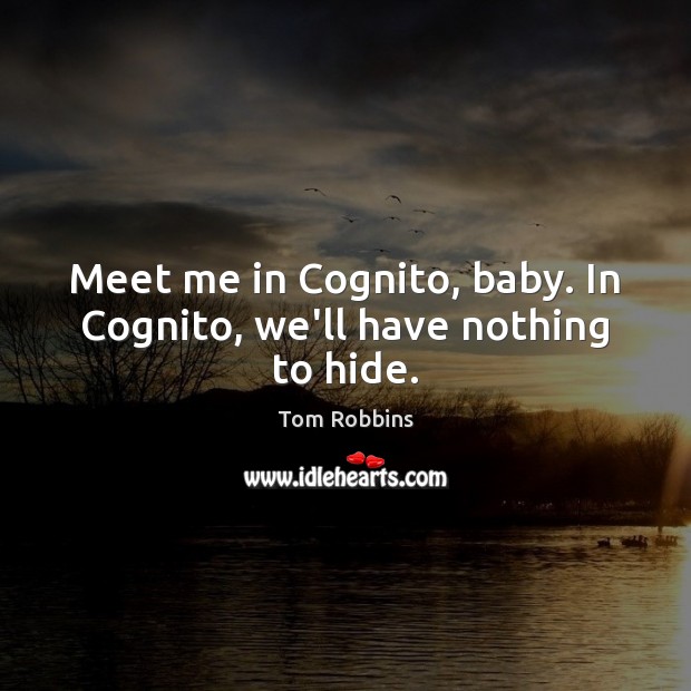 Meet me in Cognito, baby. In Cognito, we’ll have nothing to hide. Image