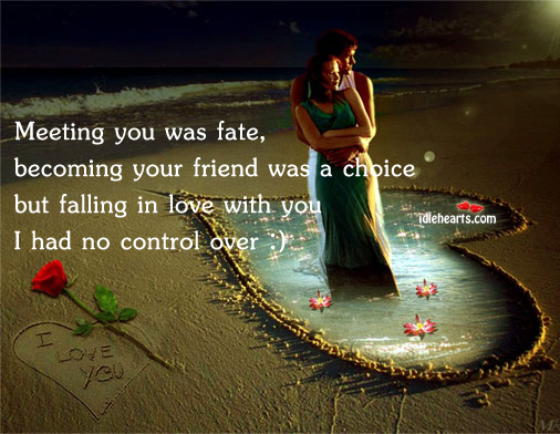 Meeting you was fate Falling in Love Quotes Image