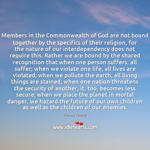 Members in the Commonwealth of God are not bound together by the Image