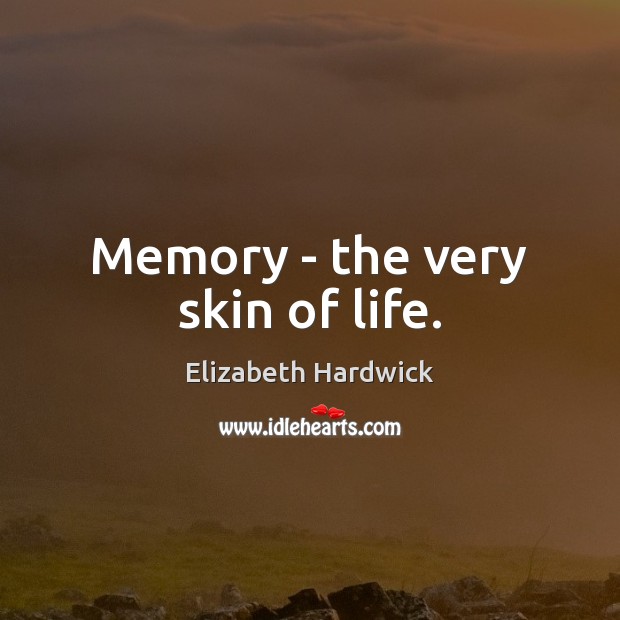 Memory – the very skin of life. Image
