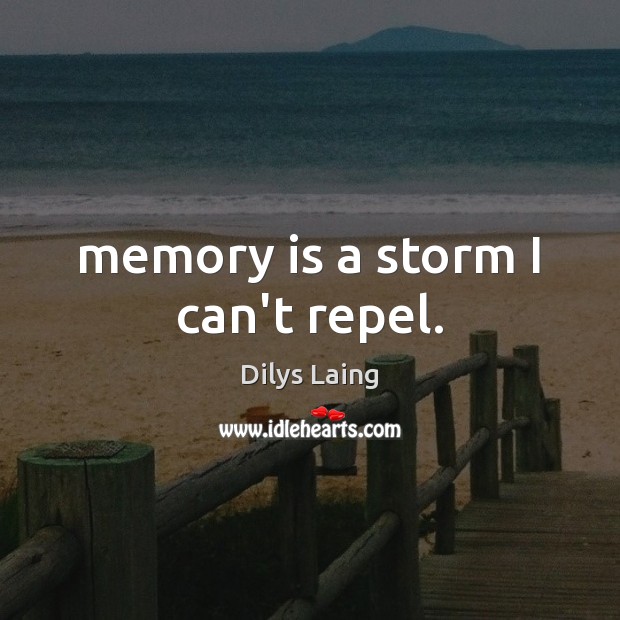 Memory is a storm I can’t repel. Dilys Laing Picture Quote