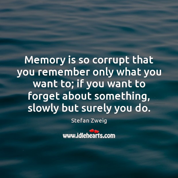 Memory is so corrupt that you remember only what you want to; Image
