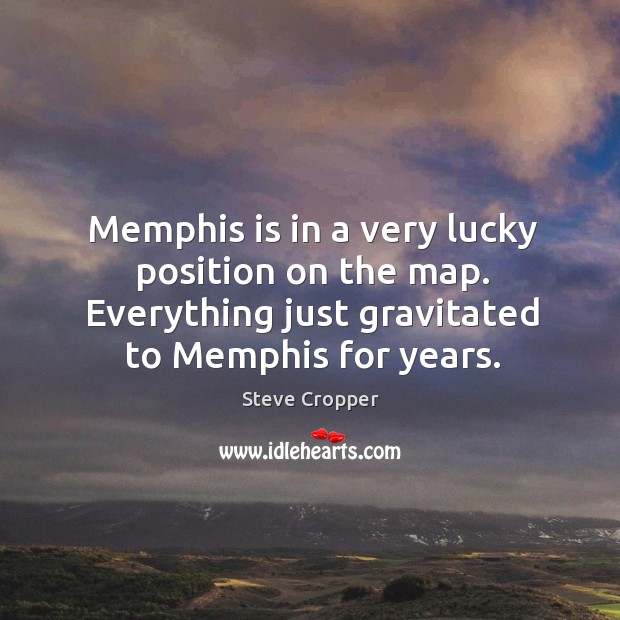 Memphis is in a very lucky position on the map. Everything just gravitated to memphis for years. Image
