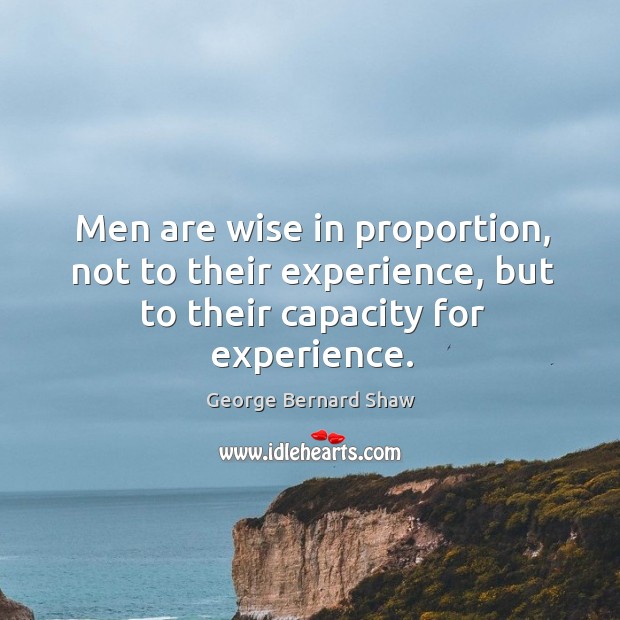 Men are wise in proportion, not to their experience, but to their capacity for experience. Image
