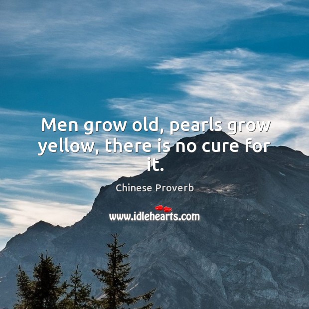 Men grow old, pearls grow yellow, there is no cure for it. Chinese Proverbs Image