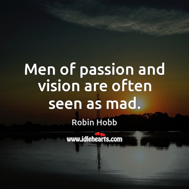 Men of passion and vision are often seen as mad. Robin Hobb Picture Quote