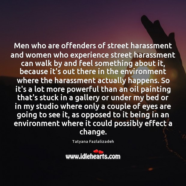Men who are offenders of street harassment and women who experience street Image