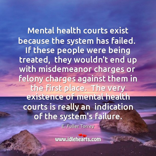 Mental health courts exist because the system has failed.  If these people E. Fuller Torrey Picture Quote