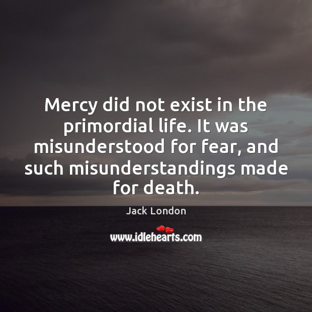 Mercy did not exist in the primordial life. It was misunderstood for Image