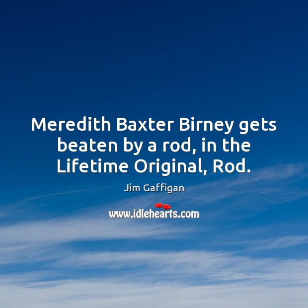 Meredith Baxter Birney gets beaten by a rod, in the Lifetime Original, Rod. Jim Gaffigan Picture Quote