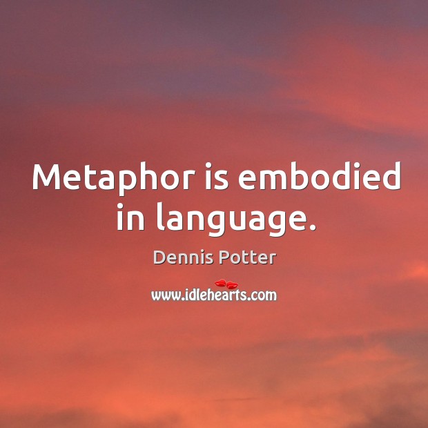 Metaphor is embodied in language. Image
