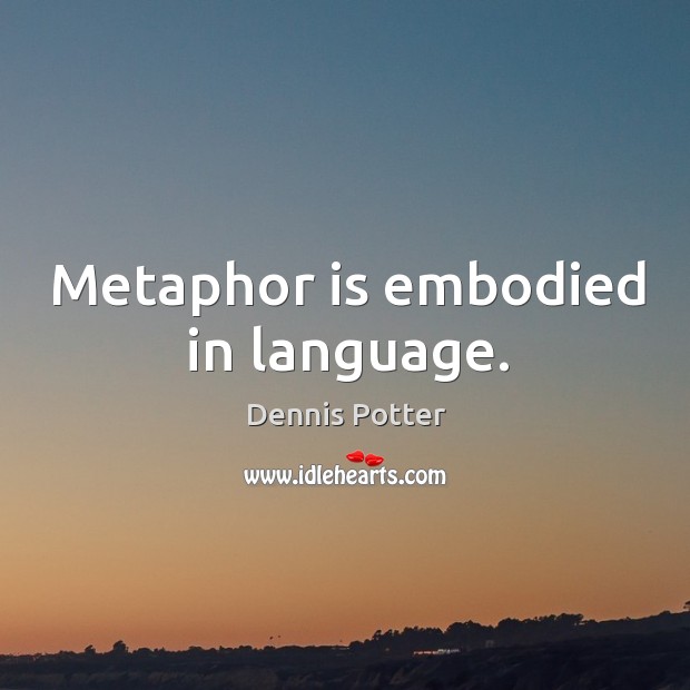 Metaphor is embodied in language. Dennis Potter Picture Quote