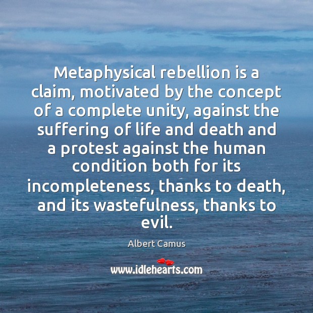 Metaphysical rebellion is a claim, motivated by the concept of a complete Image