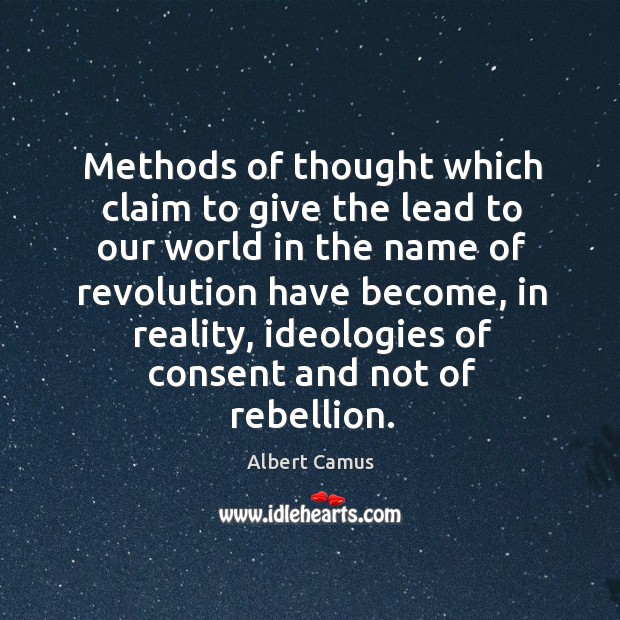 Methods of thought which claim to give the lead to our world in the name of revolution Image