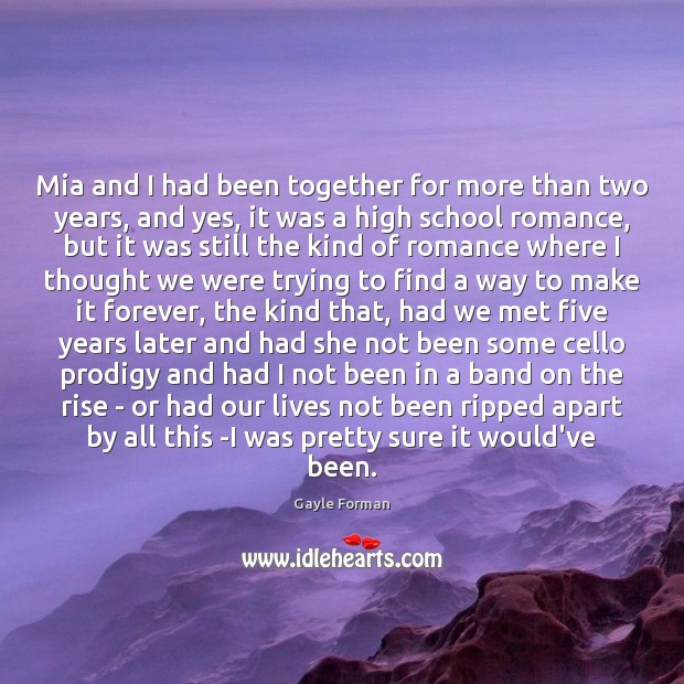 Mia and I had been together for more than two years, and Image