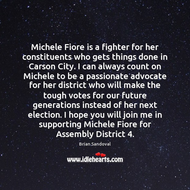 Michele Fiore is a fighter for her constituents who gets things done 
