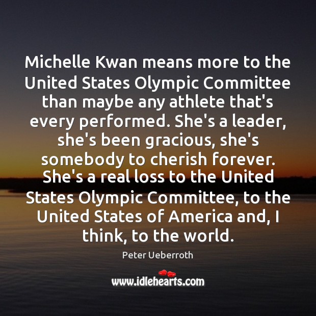 Michelle Kwan means more to the United States Olympic Committee than maybe Image