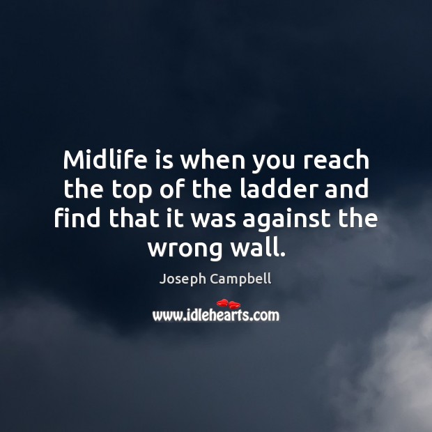 Midlife is when you reach the top of the ladder and find Image